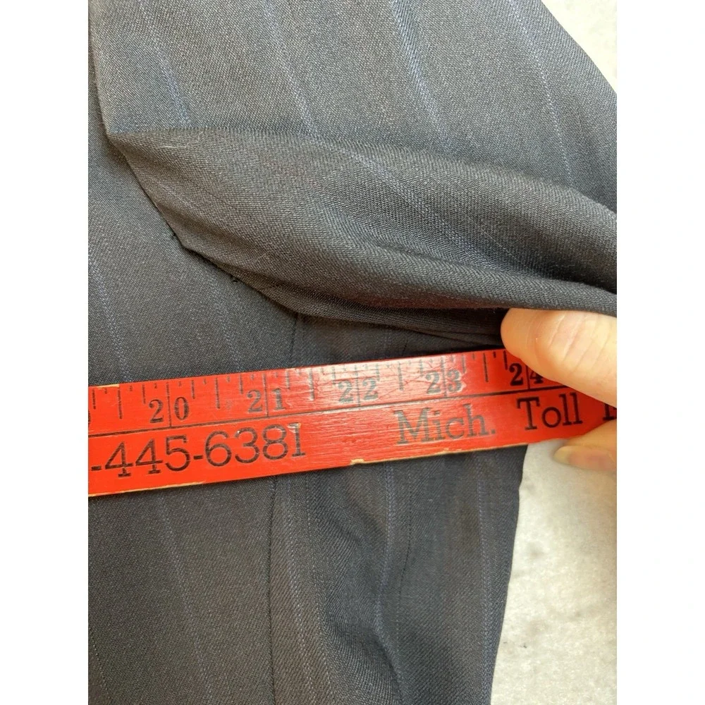 Pierre Cardin Suit Coat 44L Navy Pinstripe 2 Button Wool Sport Coat Blazer